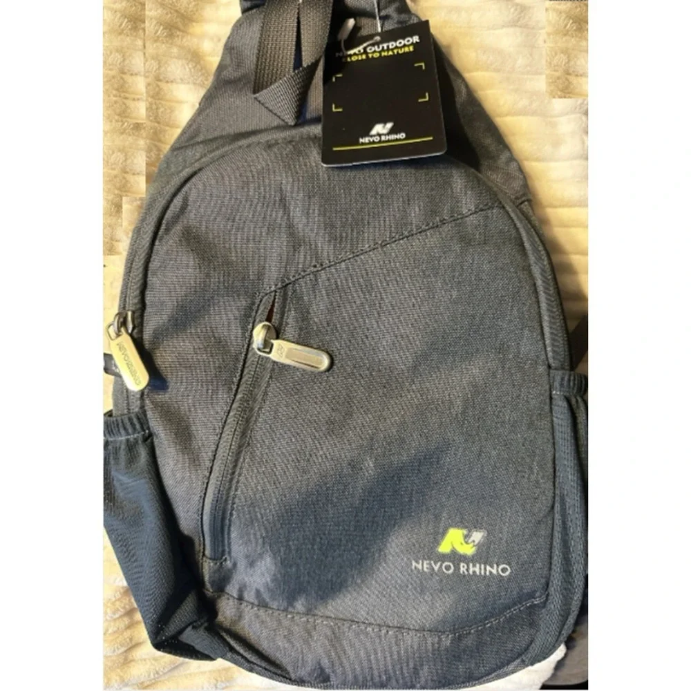 N NEVO RHINO Crossbody‎ Sling Bag Backpack Multipurpose Black/Gray NEW